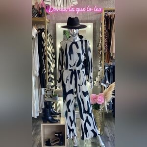 Lux Monochrome Abstract Jumpsuit